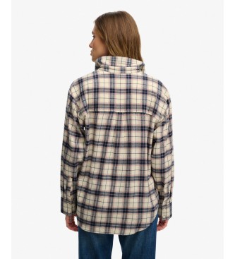 Superdry Camisa Check Flannel Relaxed bege
