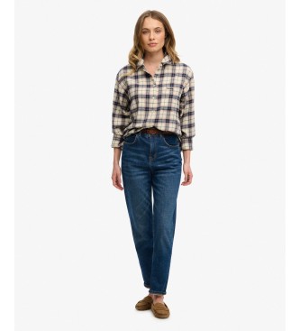 Superdry Camisa Check Flannel Relaxed bege