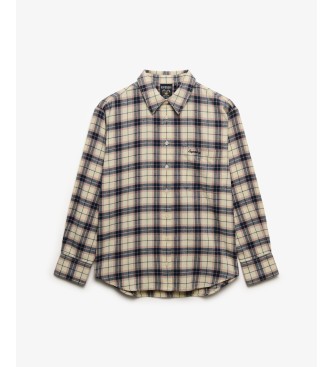 Superdry Camisa Check Flannel Relaxed bege