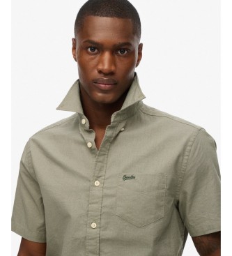 Superdry Camisa City Cotton Linen verde