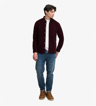 Superdry Srajca Classic Needle bordo