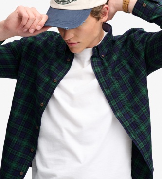 Superdry Mornarsko modra, zelena flanelna srajca (Lumberjack)