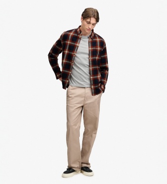 Superdry Bomba?na srajca Lumberjack, mornarsko modra, rde?a