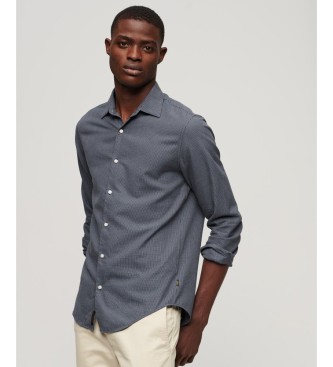 Superdry Camisa de vestir de manga longa azul-marinho