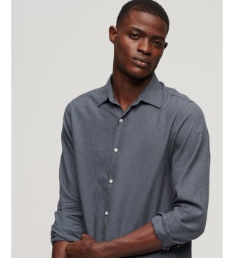 Superdry Camisa de vestir de manga longa azul-marinho