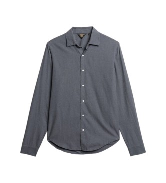 Superdry Camisa de vestir de manga longa azul-marinho