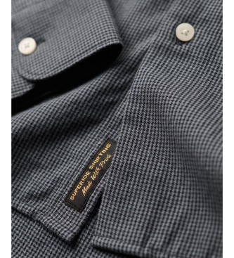 Superdry Camisa de vestir de manga longa azul-marinho