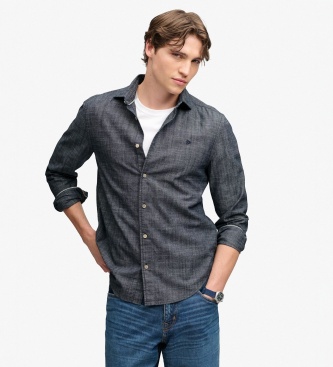 Superdry Essentials Chambray shirt navy blue