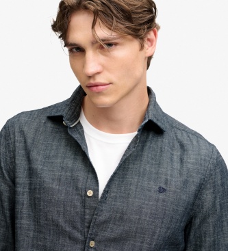 Superdry Essentials Chambray shirt navy blue