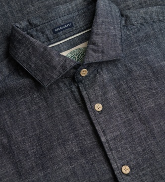 Superdry Essentials Chambray shirt navy blue