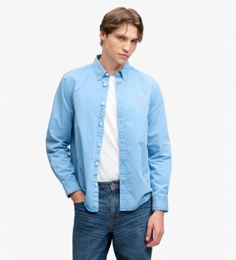 Superdry Chemise Garment Dyed bleue