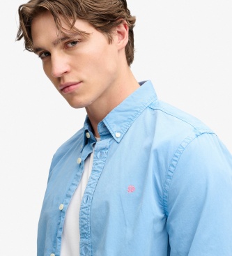 Superdry Chemise Garment Dyed bleue