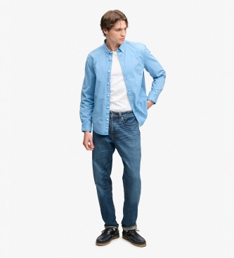 Superdry Chemise Garment Dyed bleue