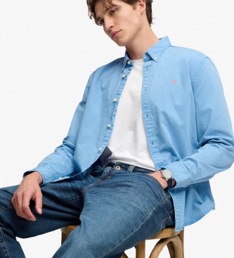 Superdry Chemise Garment Dyed bleue