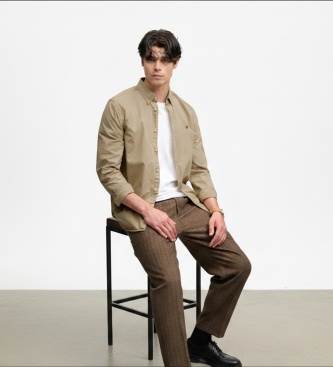 Superdry Chemise Garment Dyed beige