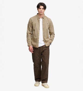 Superdry Chemise Garment Dyed beige