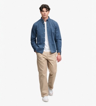 Superdry Garment Dyed blue shirt