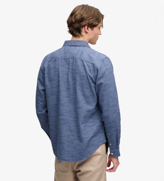 Superdry Blue Herringbone Workwear Shirt