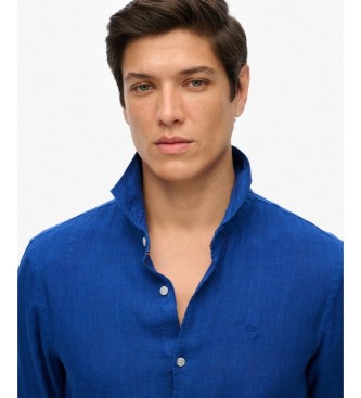 Superdry Vacation Linen Hemd blau