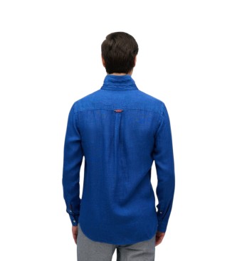 Superdry Vacation Linen Hemd blau