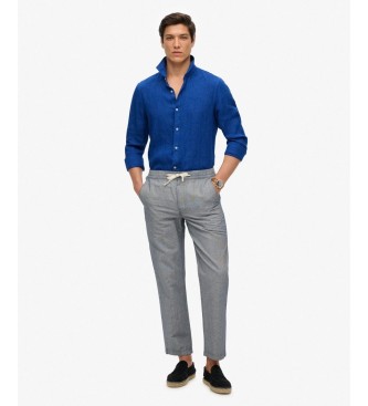 Superdry Vacation Linen Hemd blau