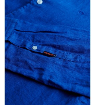 Superdry Vacation Linen Hemd blau