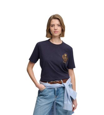 Superdry Granatowa koszulka Crest Embellished