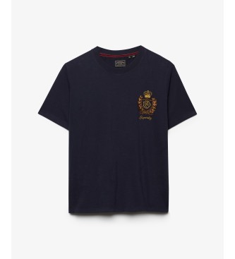 Superdry Granatowa koszulka Crest Embellished