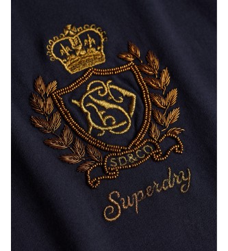 Superdry Granatowa koszulka Crest Embellished