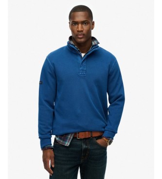 Superdry Henley T-Shirt Cotton Classic Piqué blau
