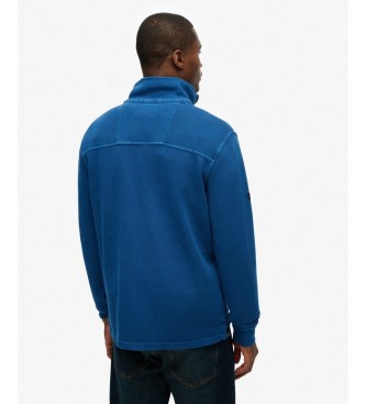 Superdry Henley T-Shirt Cotton Classic Piqué blau