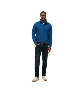 Superdry Henley T-Shirt Cotton Classic Piqué blau