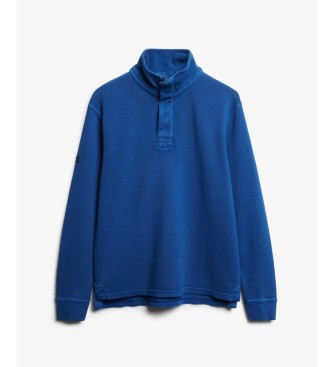 Superdry Henley T-Shirt Cotton Classic Piqué blau