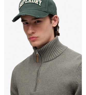 Superdry Henley gris en tricot