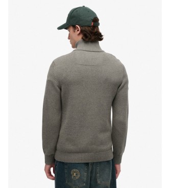 Superdry Henley gris en tricot