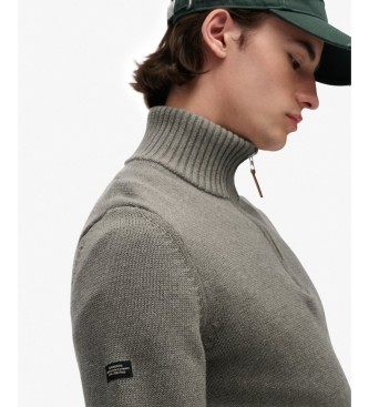 Superdry Henley gris en tricot