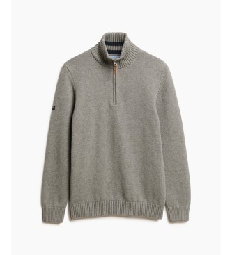 Superdry Henley gris en tricot