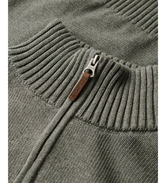 Superdry Henley gris en tricot
