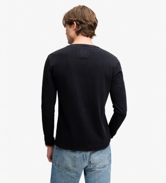 Superdry Navy Waffle Henley T-Shirt