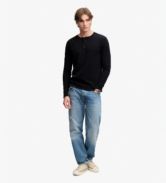 Superdry Navy Waffle Henley T-Shirt
