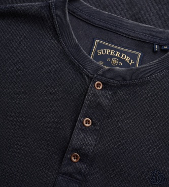 Superdry Navy Waffle Henley T-Shirt