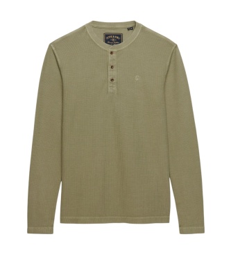 Superdry Khaki Waffle Henley T-Shirt