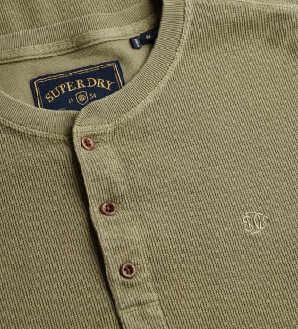 Superdry Khaki Waffle Henley T-Shirt