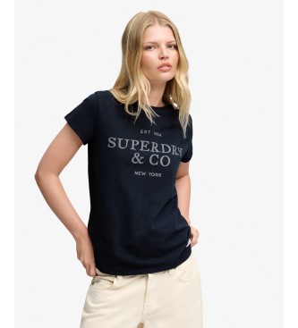 Superdry Marineblaues Luxe Casual Classic T-Shirt
