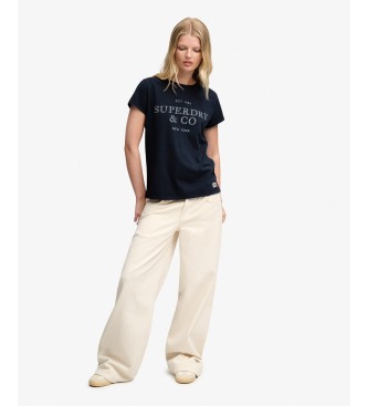 Superdry Marineblaues Luxe Casual Classic T-Shirt