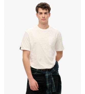 Superdry Maglietta Merchant Pocket bianco sporco