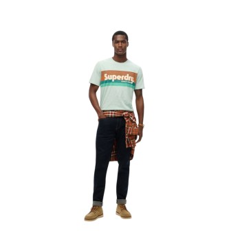 Superdry Maglietta Terrain Logo Stripe Relaxed verde