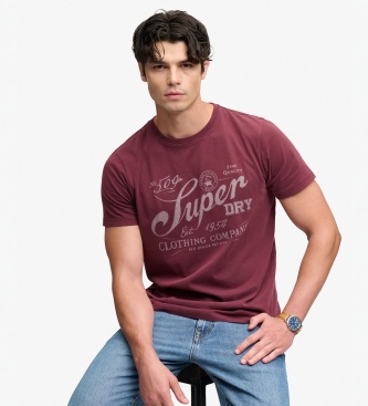 Superdry Burgundy Vintage Workwear T-Shirt