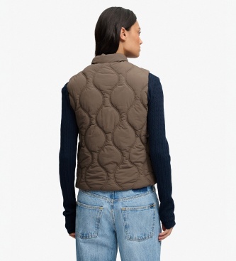 Superdry Gilet Onion Quilt Crinkle Snap kaki