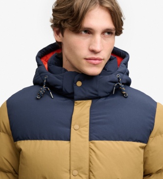 Superdry Everest Col Block gewatteerde jas bruin
